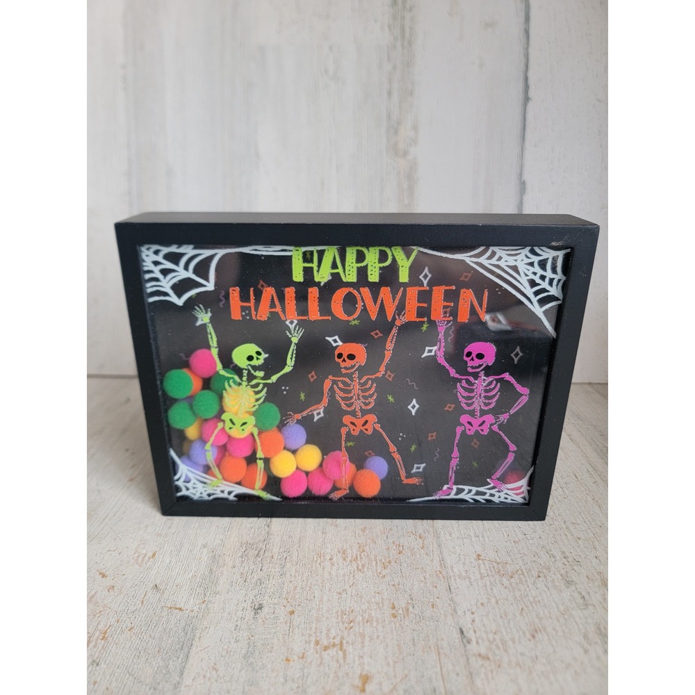 Ashland Happy Halloween skeleton pom pom shakable unique home decor